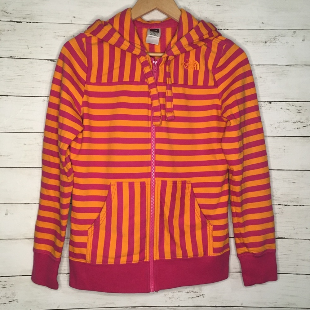 The North Face striped hoodie bright comfy